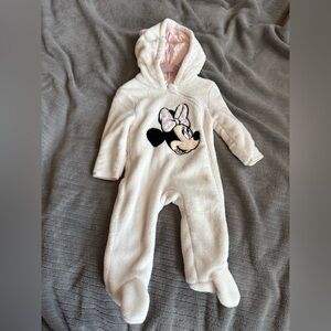 Disney White and Pink Hooded Footie